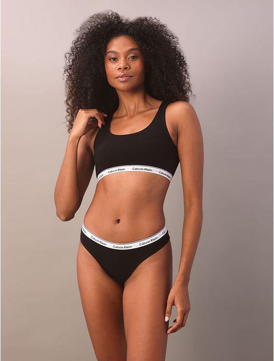 Top Mini Reversível Calvin Klein Feminina Modern Cotton - Preto Top Mini Reversível Calvin Klein Feminina Modern Cotton Preto m