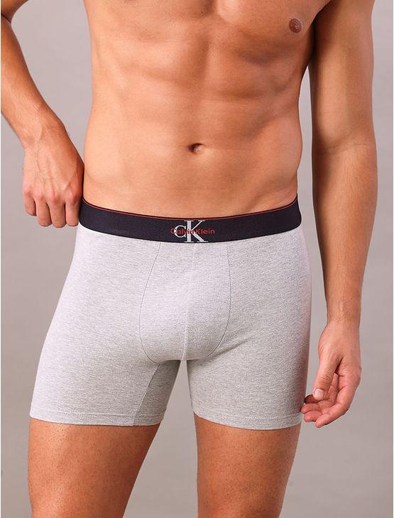 Cueca Boxer Cotton Monogram Calvin Klein Underwear - Mescla Cueca Boxer Cotton Monogram Calvin Klein Underwear Mescla p