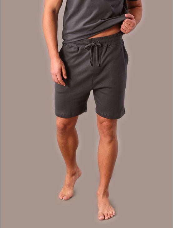 Bermuda Masculino Bolsos Suedine - Chumbo Bermuda Masculino Bolsos Suedine Chumbo m