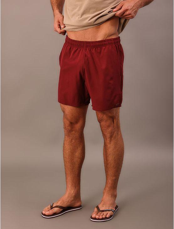 Shorts Elastico Liso Com Logo Lateral - Bordo Shorts Elastico Liso Com Logo Lateral Bordo Gg
