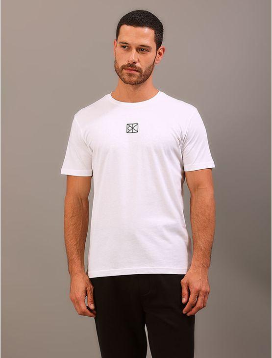 Camiseta Manga Curta Calvin Klein Masculino Rubber Patch Aop - Branco Camiseta Manga Curta Calvin Klein Masculino Rubber Patch Aop Branco p