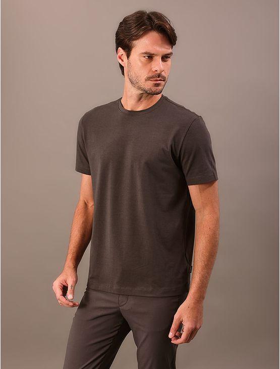 Camiseta Manga Curta Calvin Klein Masculino Cotton - Chumbo Camiseta Manga Curta Calvin Klein Masculino Cotton Chumbo p