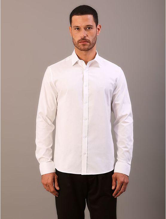 Camisa Manga Longa Regular Oxford Com Elastano - Branco Camisa Manga Longa Regular Oxford Com Elastano Branco 4