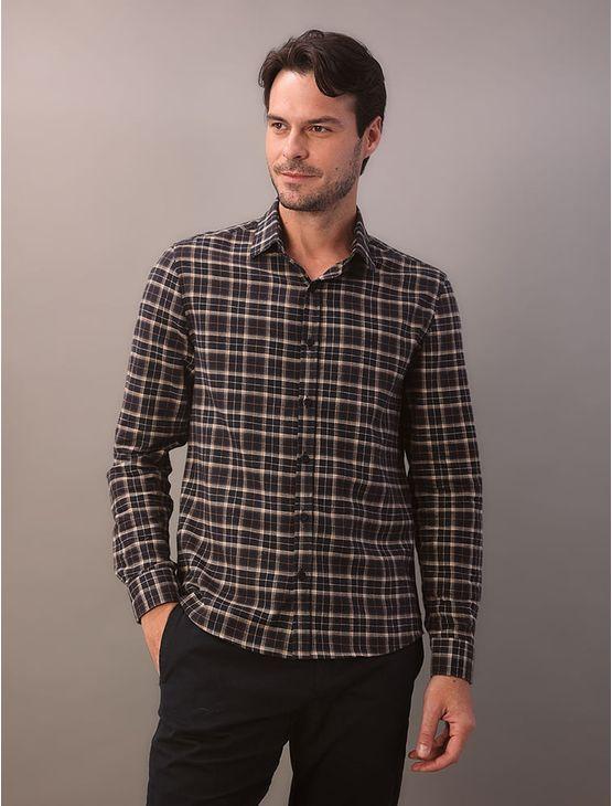 Camisa Manga Longa Slim Flanela Check - Preto Camisa Manga Longa Slim Flanela Check Preto 4