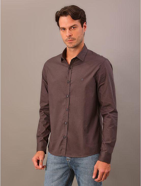 Camisa Manga Longa Slim Galles Stretch - Chumbo Camisa Manga Longa Slim Galles Stretch Chumbo 1