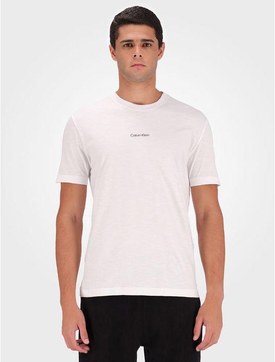 Camiseta Masculina Meia Malha Flamê Calvin Klein - Branco Camiseta Masculina Meia Malha Flamê Calvin Klein Branco Gg