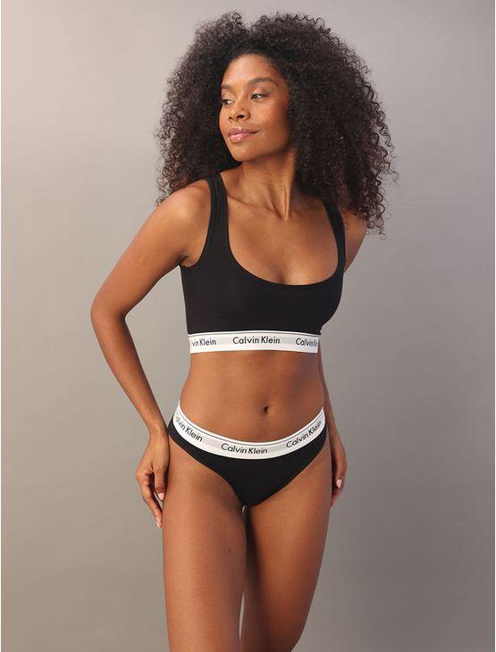 Calcinha Tanga Modern Cotton Underwear Calvin Klein - Preto Calcinha Tanga Modern Cotton Underwear Calvin Klein Preto m