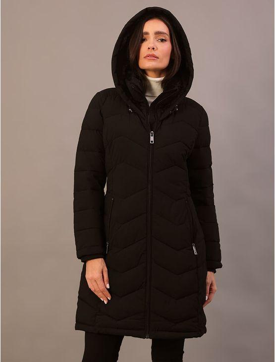 Jaqueta Feminina Alongada Matelassê Calvin Klein Jeans - Preto Jaqueta Feminina Alongada Matelassê Calvin Klein Jeans Preto m