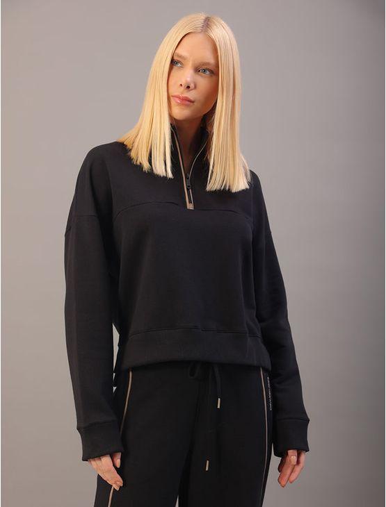 Casaco Calvin Klein Jeans Feminino Detalhe Friso - Preto Casaco Calvin Klein Jeans Feminino Detalhe Friso Preto m