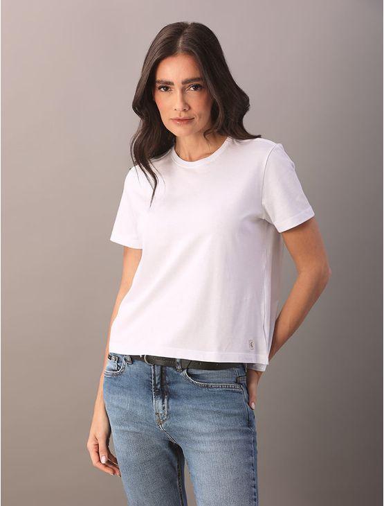 Camiseta Calvin Klein Jeans Feminino Algodão Egípcio - Branco Camiseta Calvin Klein Jeans Feminino Algodão Egípcio Branco g