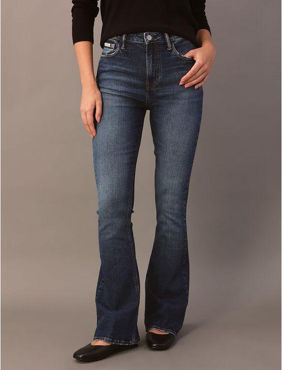 Calça Jeans Feminina Flare 5 Pockets - Marinho Calça Jeans Feminina Flare 5 Pockets Marinho 40