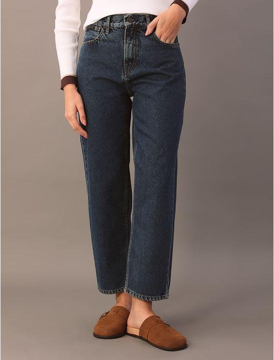 Calça Jeans Barrel Feminina 5 Pockets - Marinho Calça Jeans Barrel Feminina 5 Pockets Marinho 38