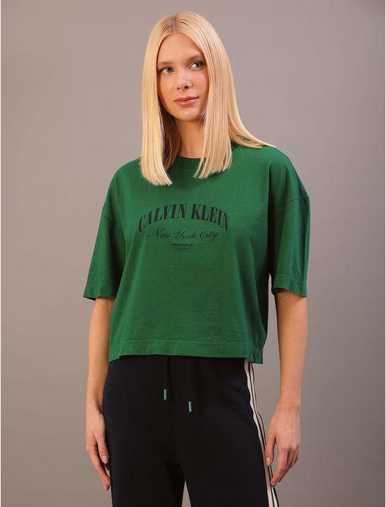 Camiseta Calvin Klein Jeans Feminino Manga Curta Copa - Verde Camiseta Calvin Klein Jeans Feminino Manga Curta Copa Verde m
