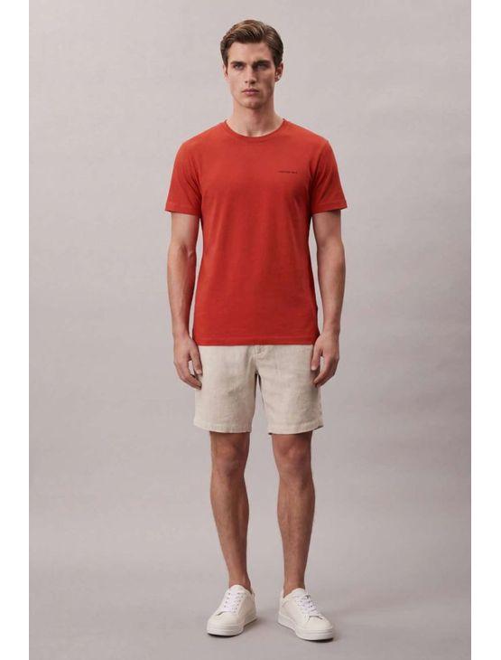 Camiseta Mc Ckj Masc Logo Basico Peito - Ferrugem Camiseta Mc Ckj Masc Logo Basico Peito Ferrugem Ggg