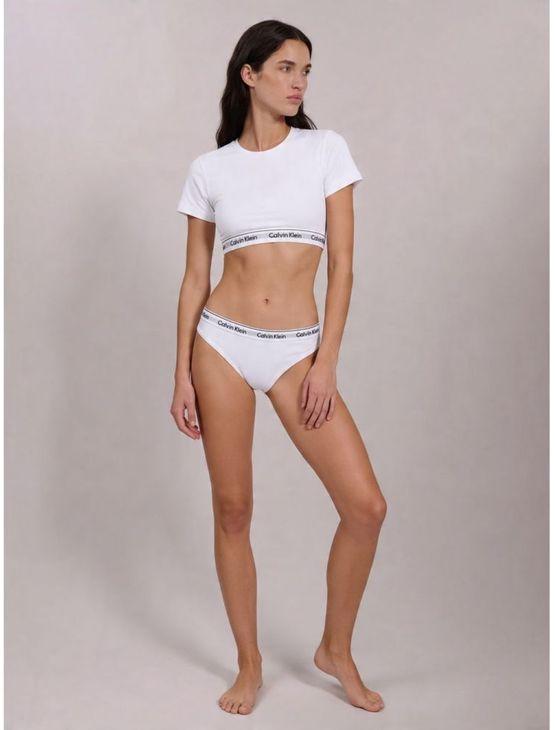 Top Feminino Manga Curta Modern Cotton Calvin Klein - Branco Top Feminino Manga Curta Modern Cotton Calvin Klein Branco m