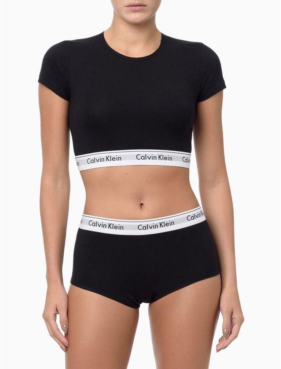 Top Feminino Manga Curta Modern Cotton Calvin Klein - Preto Top Feminino Manga Curta Modern Cotton Calvin Klein Preto m