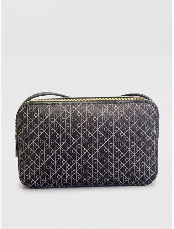 Bolsa Calvin Klein Feminina Camera Bag Aop Monograma - Preto Bolsa Calvin Klein Feminina Camera Bag Aop Monograma Preto u