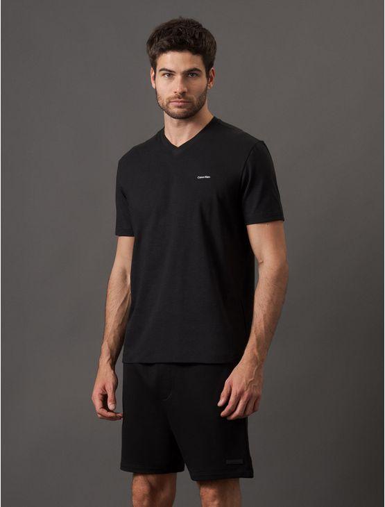 Camiseta Masculina Slim Flamê Calvin Klein - Preto Camiseta Masculina Slim Flamê Calvin Klein Preto Pp