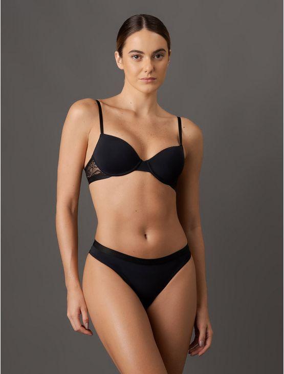 Calcinha Tanga Soft Lace Calvin Klein Underwear - Preto Calcinha Tanga Soft Lace Calvin Klein Underwear Preto m