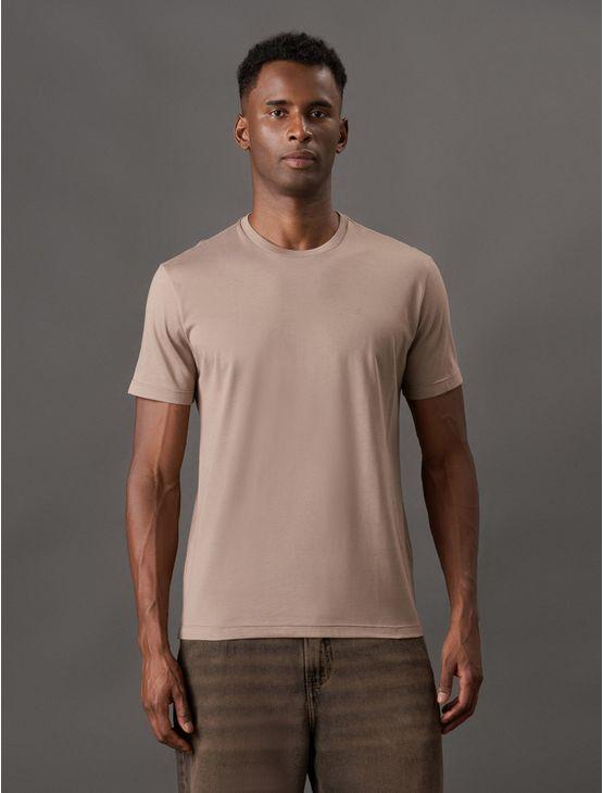 Camiseta Masculina Pima Calvin Klein Jeans - Caqui Medio Camiseta Masculina Pima Calvin Klein Jeans Caqui Medio p