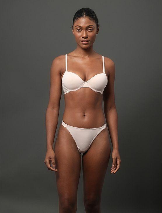 Calcinha Fio Dental String Soft Lace Calvin Klein Underwear - Pessego Calcinha Fio Dental String Soft Lace Calvin Klein Underwear Pessego m
