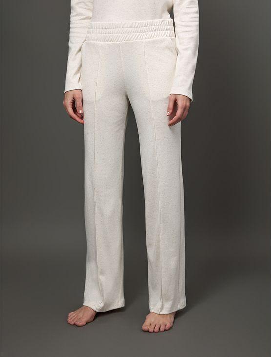 Calça Feminina Nervura Linen Calvin Klein Underwear - Off White Calça Feminina Nervura Linen Calvin Klein Underwear Off White Gg