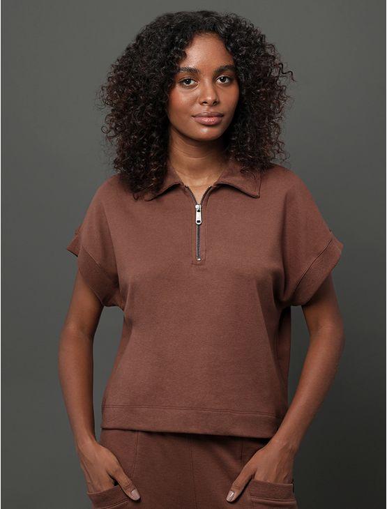 Blusa Feminina Malha Idaho Calvin Klein Jeans - Marrom Blusa Feminina Malha Idaho Calvin Klein Jeans Marrom m