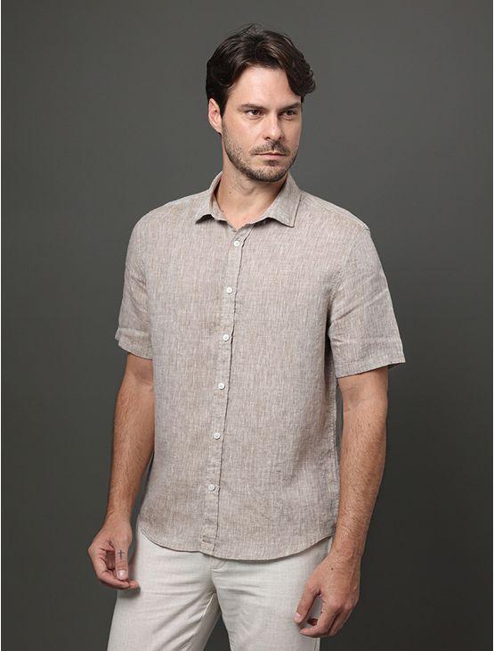 Camisa Masculina Cannes Linen Calvin Klein - Marrom Camisa Masculina Cannes Linen Calvin Klein Marrom 4