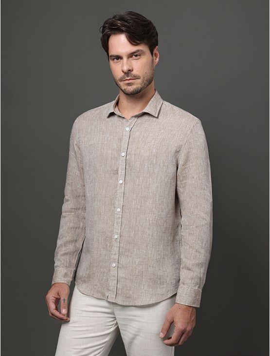 Camisa Masculina Cannes Linen Calvin Klein - Marrom Camisa Masculina Cannes Linen Calvin Klein Marrom 6