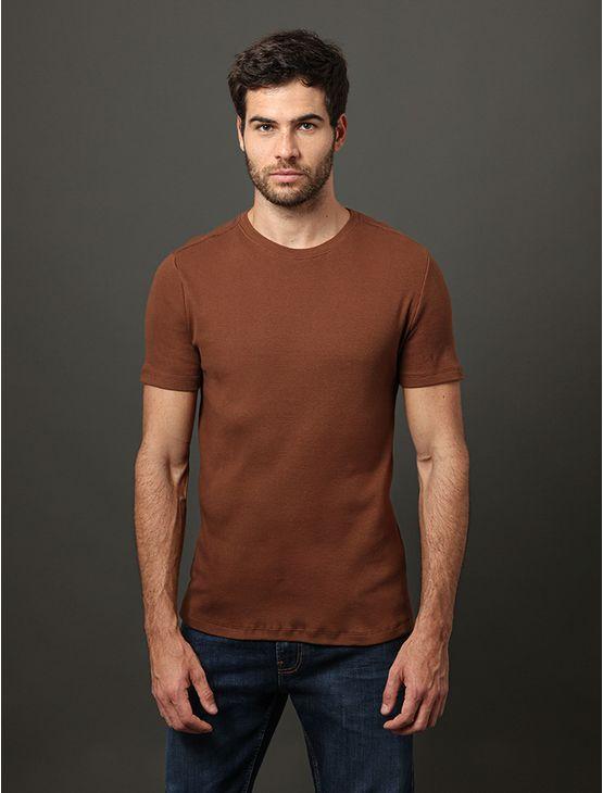 Camiseta Masculina Ribana Logo Monogram Calvin Klein Jeans - Marrom Camiseta Masculina Ribana Logo Monogram Calvin Klein Jeans Marrom Pp