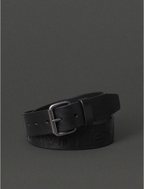 Cinto Masculino Embossed Calvin Klein Jeans - Preto Cinto Masculino Embossed Calvin Klein Jeans Preto 80