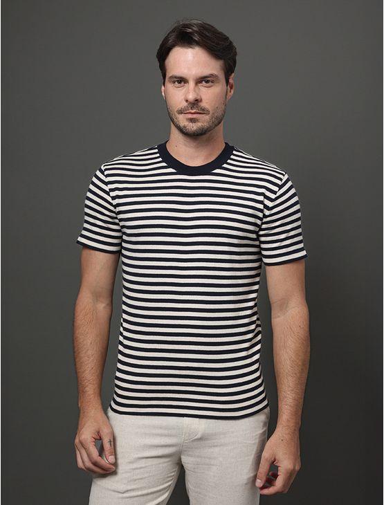 Camiseta Masculina Tricot Listras Calvin Klein - Marinho Camiseta Masculina Tricot Listras Calvin Klein Marinho g