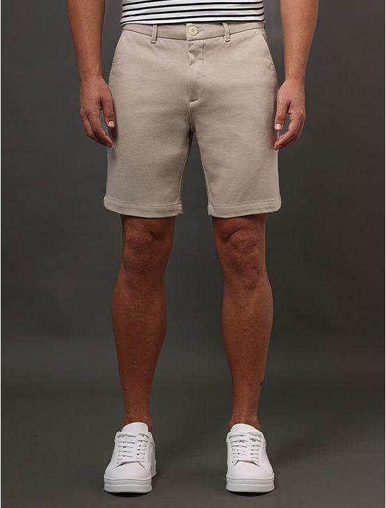 Bermuda Masculina Comfort Moletom Calvin Klein - Caqui Claro Bermuda Masculina Comfort Moletom Calvin Klein Caqui Claro 44