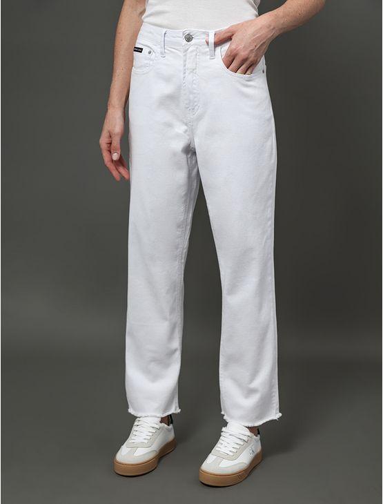 Calça Color Feminina Cropped Straight Barra a Fio - Branco 2 Calça Color Feminina Cropped Straight Barra a Fio Branco 2 42