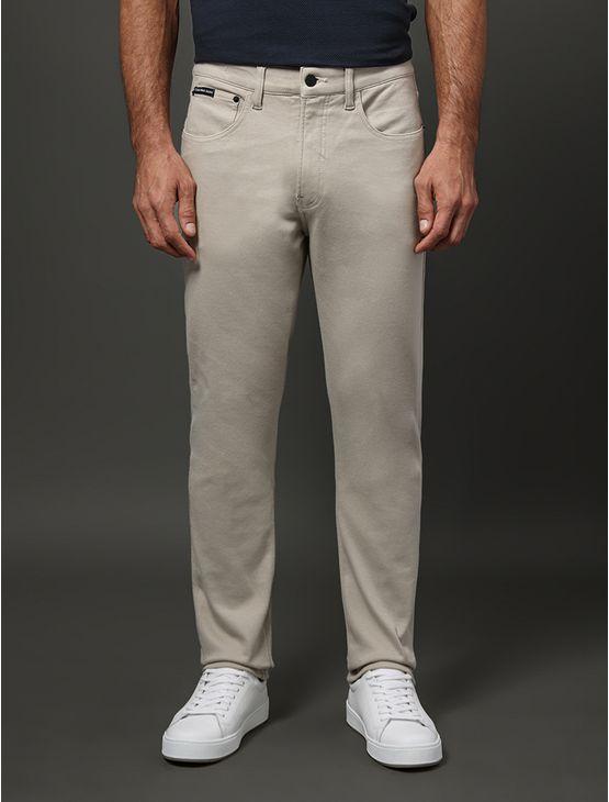 Calça Masculina Slim 5 Pockets Calvin Klein Jeans - Caqui Claro Calça Masculina Slim 5 Pockets Calvin Klein Jeans Caqui Claro 40