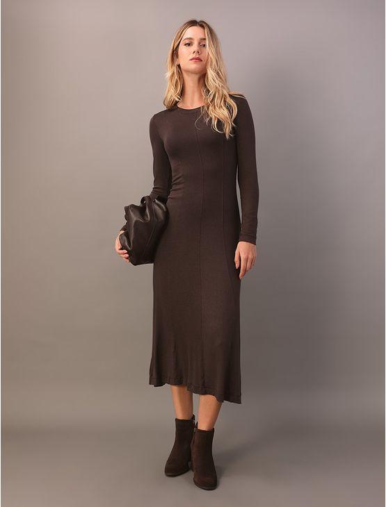 Vestido Calvin Klein Jeans Feminino Tricô - Marrom Vestido Calvin Klein Jeans Feminino Tricô Marrom m