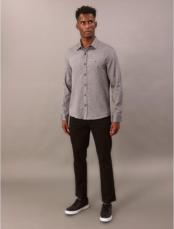 Camisa Manga Longa Calvin Klein Jeans Regular Oxford Leve - Preto Camisa Manga Longa Calvin Klein Jeans Regular Oxford Leve Preto p