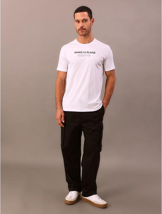 Camiseta Manga Curta Calvin Klein Jeans Masculino Make New Plans - Branco Camiseta Manga Curta Calvin Klein Jeans Masculino Make New Plans Branco p