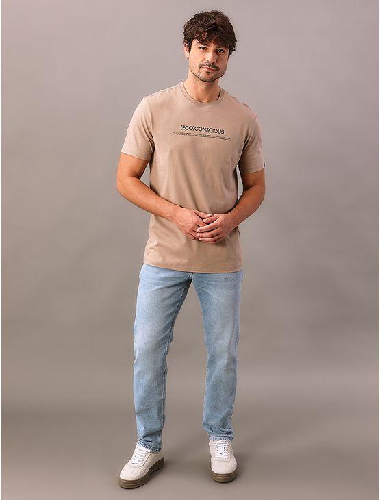 Camiseta Manga Curta Calvin Klein Jeans Masculino (Eco) Conscious - Caqui Medio Camiseta Manga Curta Calvin Klein Jeans Masculino (Eco) Conscious Caqui Medio p