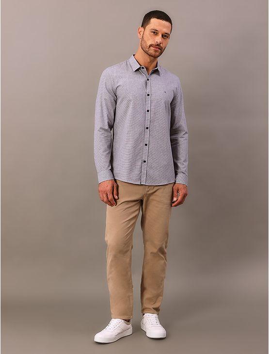 Camisa Manga Longa Slim Calvin Klein Jeans Micro Vichy - Marinho Camisa Manga Longa Slim Calvin Klein Jeans Micro Vichy Marinho p
