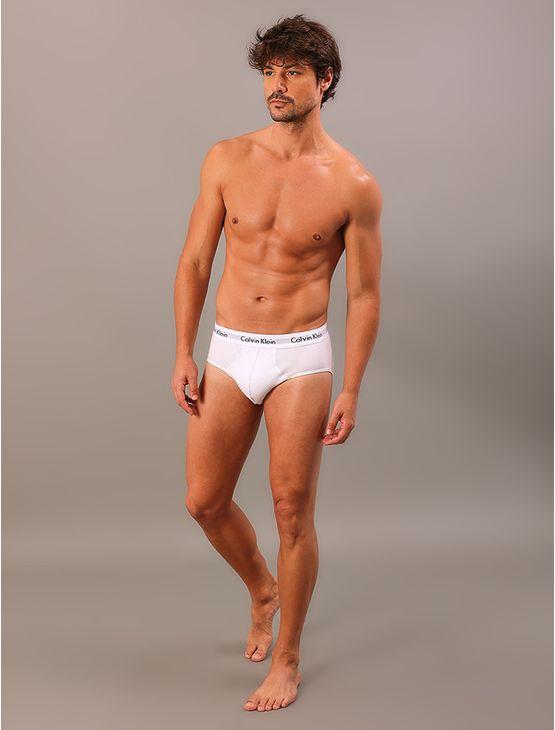 Kit 3 Underwear Brief Clássica Algodão Com Elastano Cintura Baixa Cuecas Calvin Klein - Branco Kit 3 Underwear Brief Clássica Algodão Com Elastano Cintura Baixa Cuecas Calvin Klein Branco l