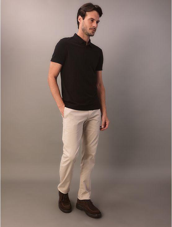Camisa Polo Masculina Básica Sem Friso Calvin Klein - Preto Camisa Polo Masculina Básica Sem Friso Calvin Klein Preto Gg