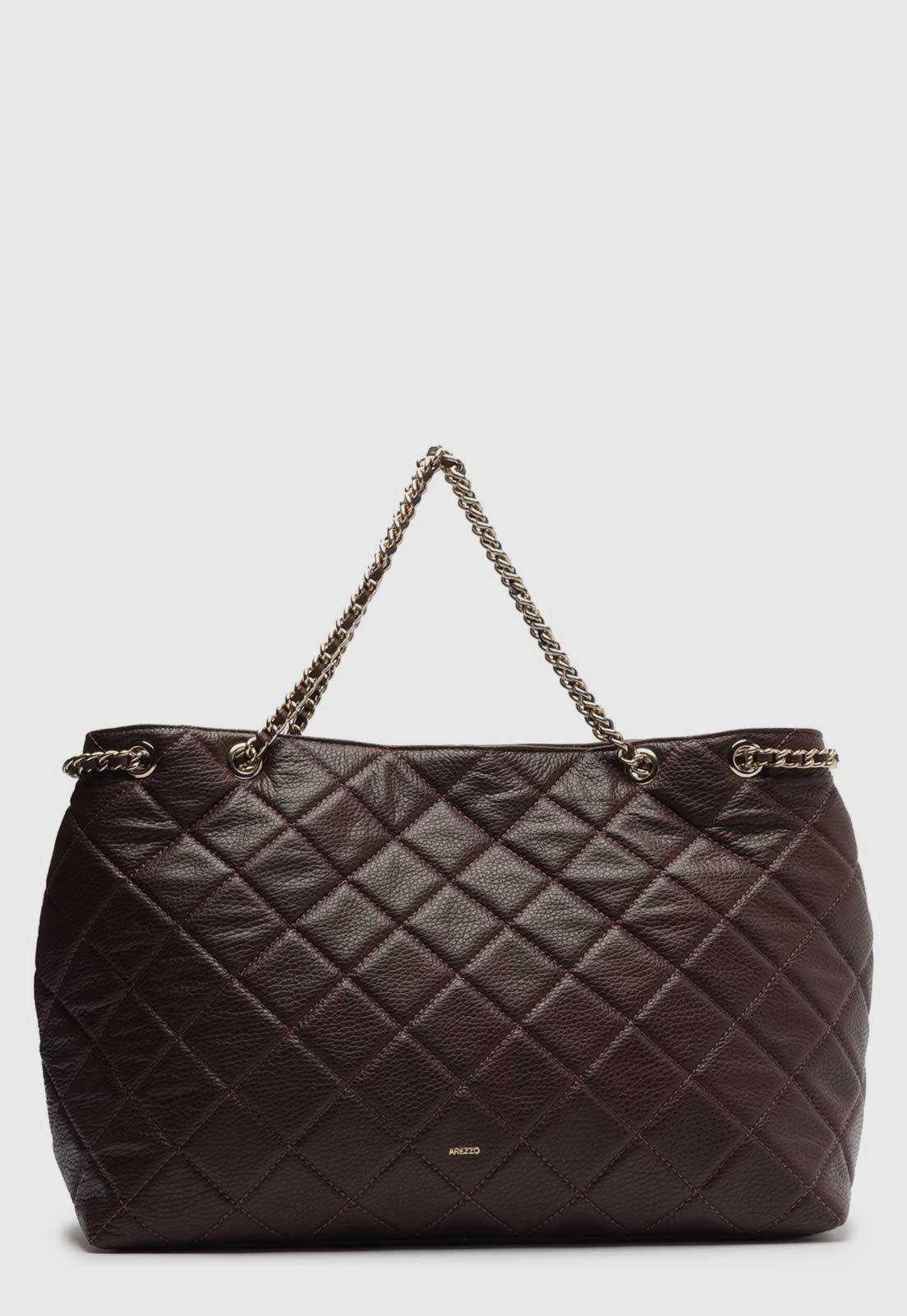 Bolsa Tiracolo Feminina Arezzo Tote Matelassê Bordô