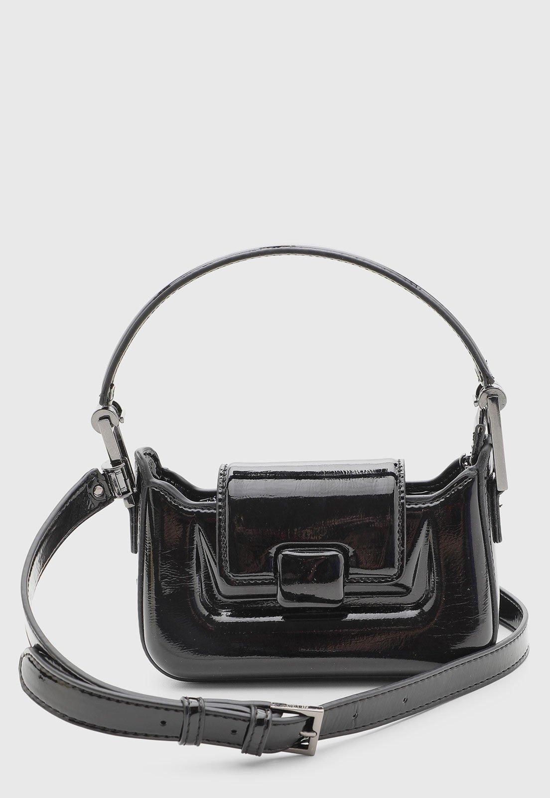 Bolsa Feminina Santa Lolla Média Brilhante Preta