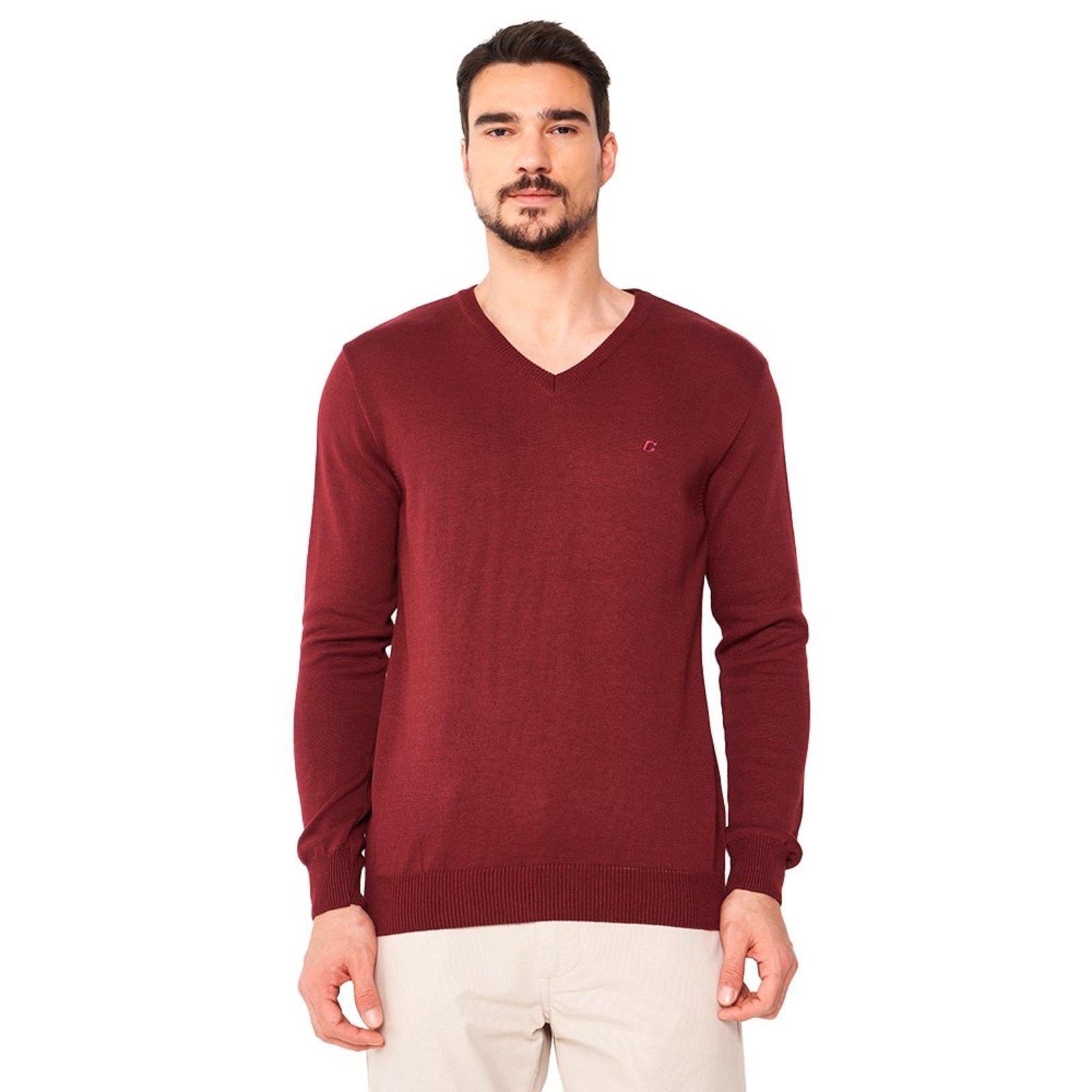 Suéter Tricô Colcci Slim Ou24 Bordô Masculino