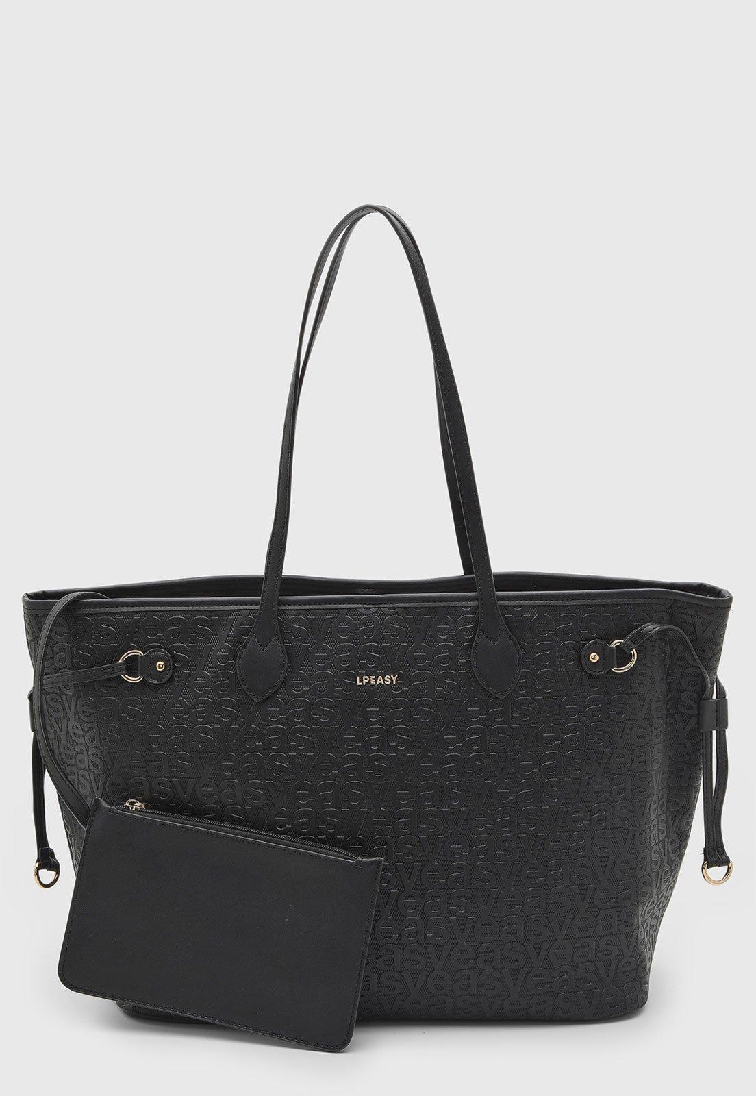Bolsa Feminina Lança Perfume Tote Texturizada Preta