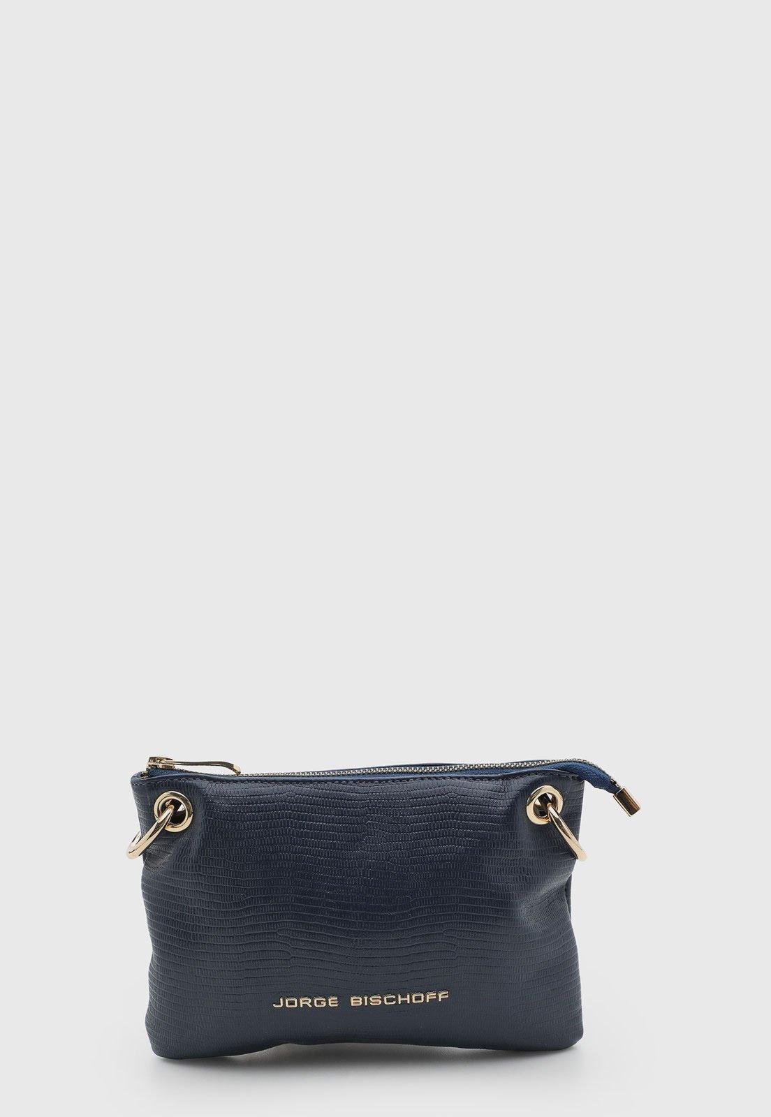 Bolsa Feminina Jorge Bischoff Couro Azul-Marinho