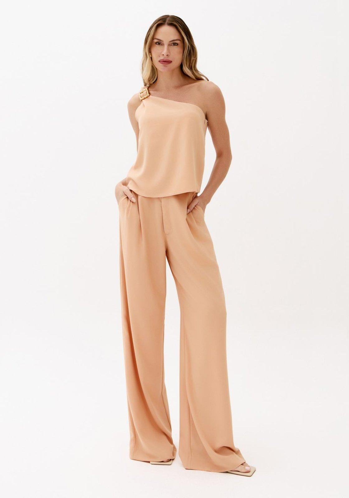 Calça Full Lenght Com Pregas Lança Perfume