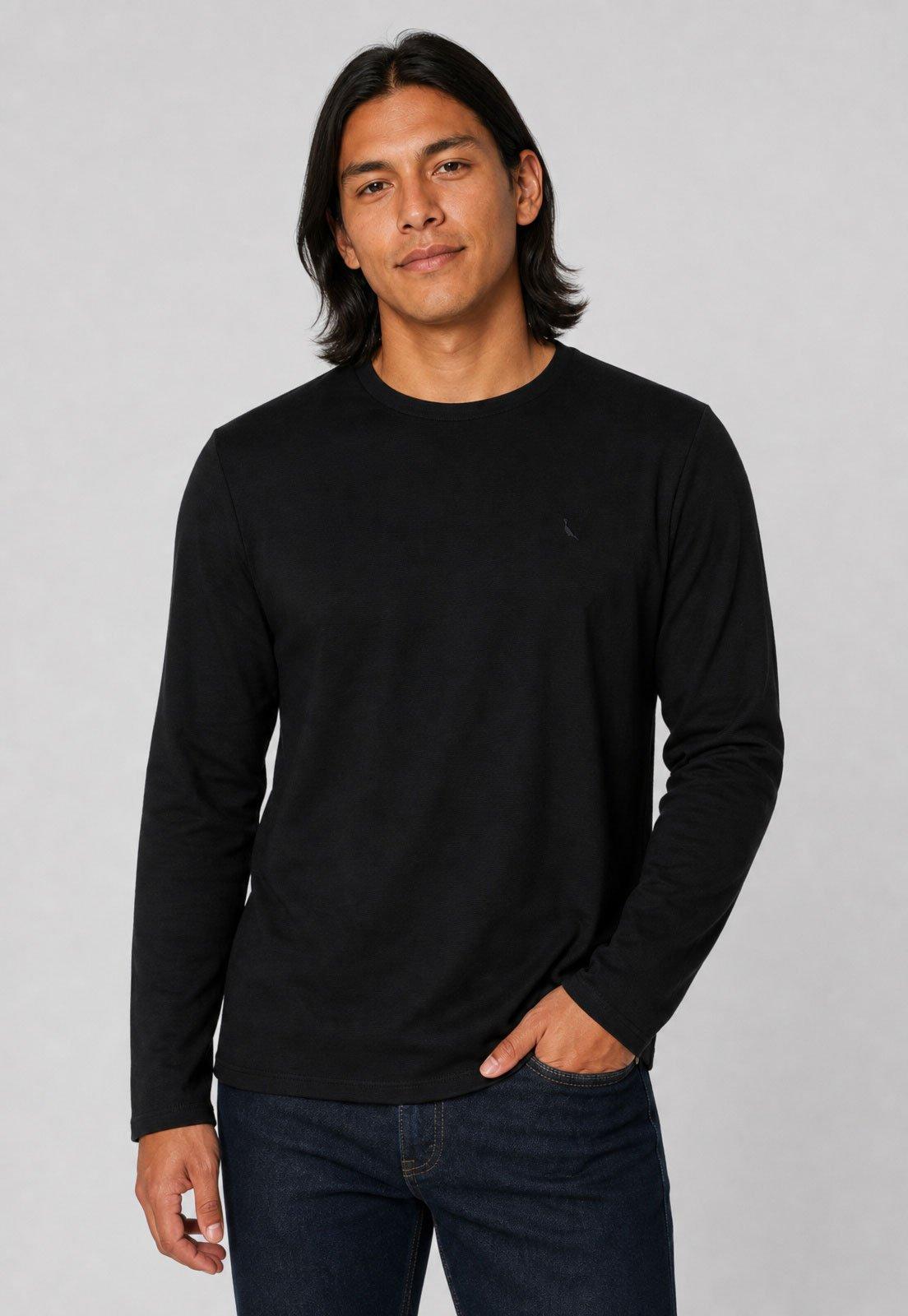 Camiseta Masculina Reserva Manga Longa Preta
