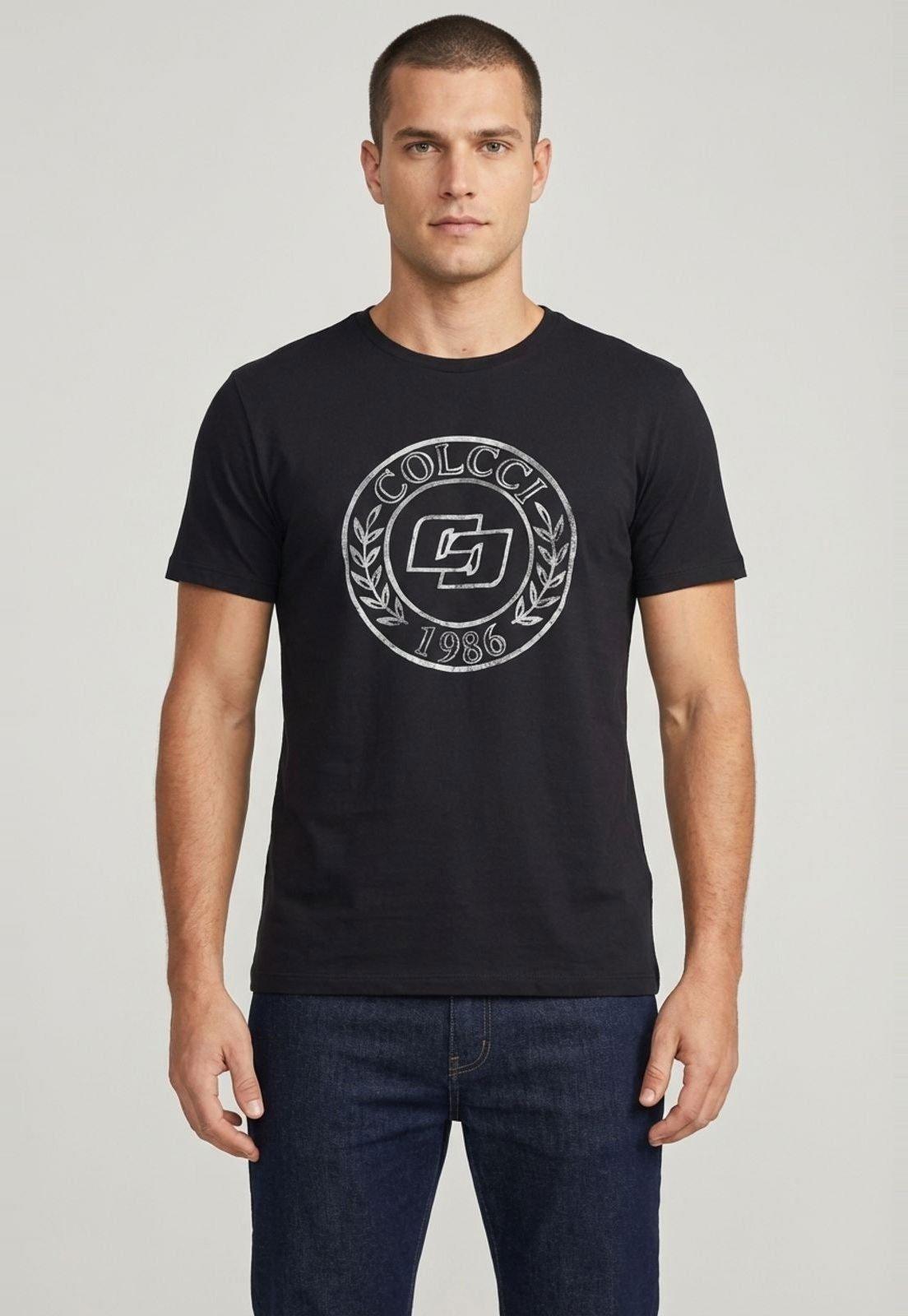 Camiseta Masculina Colcci Estampa Logo Preta